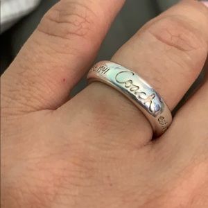 Authentic Sterling Silver Coach Ring - size 7